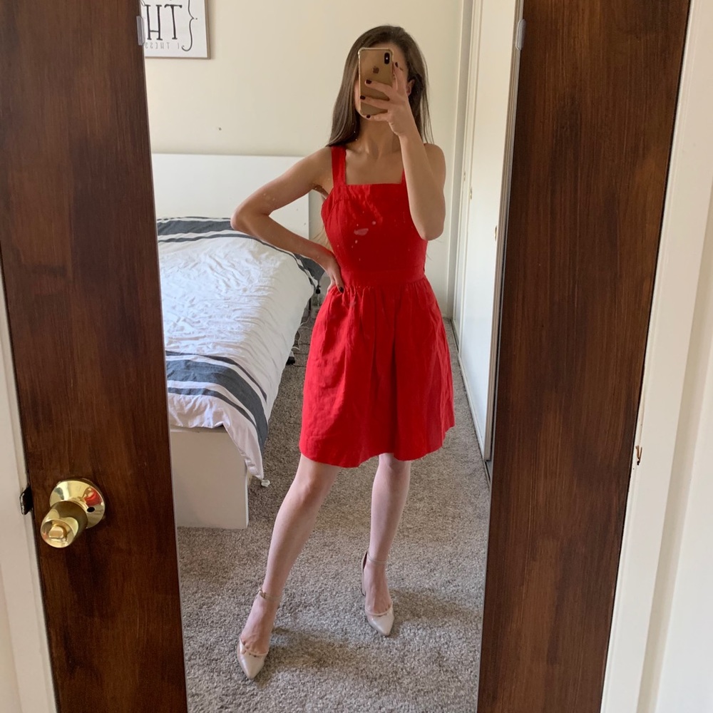 J.Crew Red Summer Dress. XXS.
